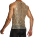 MODUS VIVENDI Harem Tank Top Slim Fit Sleeveless Sequins Gold 19431 B58 - SexyMenUnderwear.com