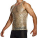 MODUS VIVENDI Harem Tank Top Slim Fit Sleeveless Sequins Gold 19431 B58 - SexyMenUnderwear.com