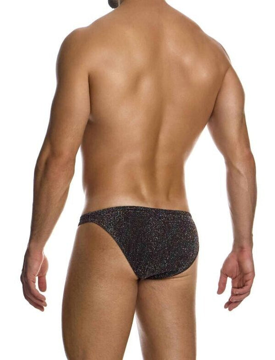 MODUS VIVENDI Low - Cut Brief Elastic Knit Lurex Yarns Jacquard Black 02514 B87 - SexyMenUnderwear.com