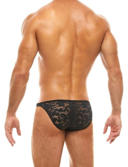 Modus Vivendi Low - Cut Brief Floral Lace Transparent Sheer Briefs Black 04111 B48 - SexyMenUnderwear.com