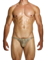 MODUS VIVENDI Low - Cut Brief Harem Bikini Style Shiny Gold Sequins 194132