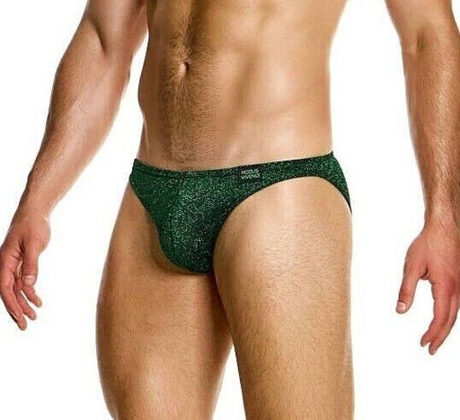 Modus Vivendi Low - Cut Briefs Glitter Knitted Lurex Yarns Green Brief 26314 B87 - SexyMenUnderwear.com