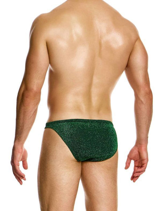 Modus Vivendi Low - Cut Briefs Glitter Knitted Lurex Yarns Green Brief 26314 B87 - SexyMenUnderwear.com