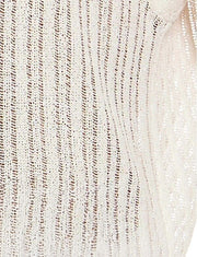 MODUS VIVENDI Muscle Fit Striped Crochet Shirt Knitted Chemise Natural 074414