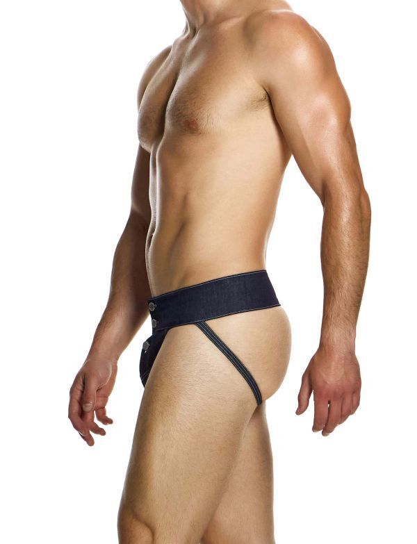 Modus Vivendi Raw Denim Jockstrap Two Nickel Snap Buttons Blue Jock 11411 1832