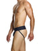 Modus Vivendi Raw Denim Jockstrap Two Nickel Snap Buttons Blue Jock 11411 183 - SexyMenUnderwear.com