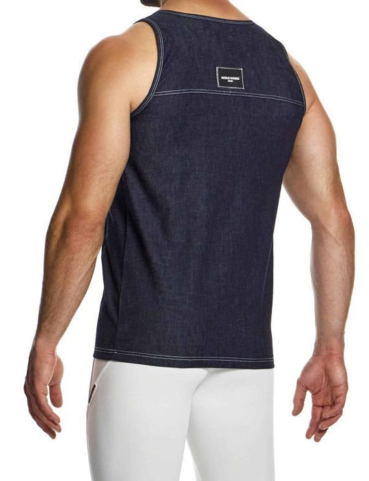 Modus Vivendi Raw Denim Tank Top Sleeveless Blue 11432 B44 - SexyMenUnderwear.com