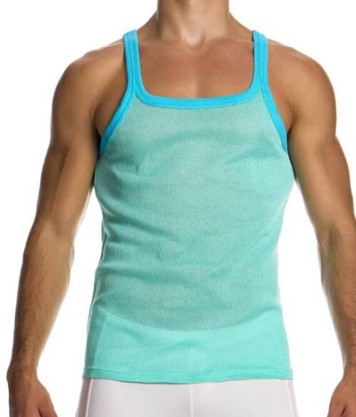 MODUS VIVENDI Retro Tanktop SemiTransparent Micro Fishnet Cotton Mint 05531 B982