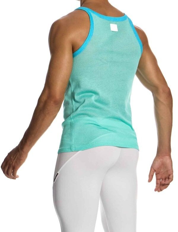 MODUS VIVENDI Retro Tanktop SemiTransparent Micro Fishnet Cotton Mint 05531 B983