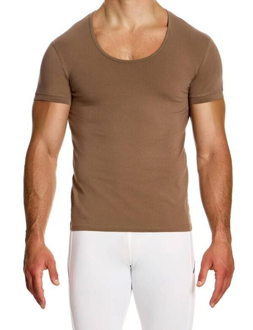 MODUS VIVENDI Shirt Antibacterial Pure Cotton T-Shirt Slim Fit Dark Skin 156412