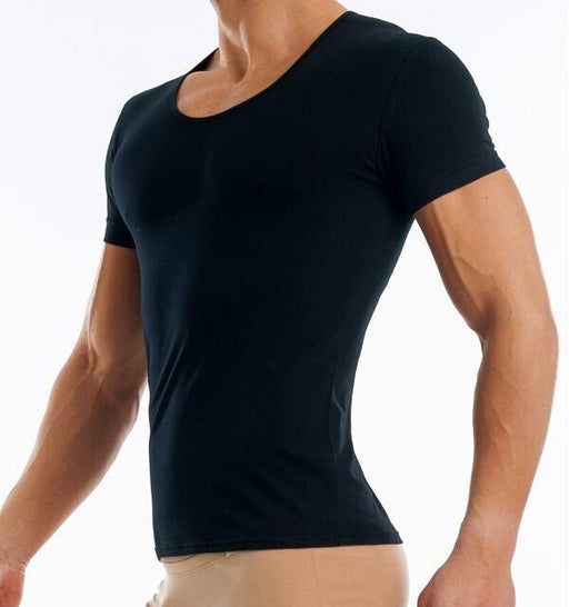 MODUS VIVENDI Shirt Antibacterial Pure Cotton T-Shirt Slim Fit in Black 156412