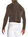 Modus Vivendi Shirt Crackled Crop Roll Neck Brown Metallic Yarns 25351 - SexyMenUnderwear.com