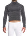 Modus Vivendi Shirts Crackled Crop Roll Neck Grey Metallic Yarns 25351 - SexyMenUnderwear.com