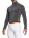 Modus Vivendi Shirts Crackled Crop Roll Neck Grey Metallic Yarns 25351 - SexyMenUnderwear.com