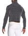 Modus Vivendi Shirts Crackled Crop Roll Neck Grey Metallic Yarns 25351 - SexyMenUnderwear.com