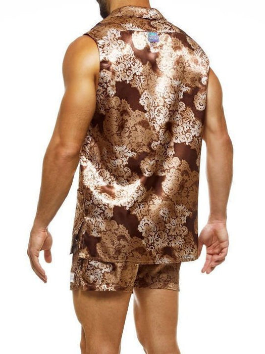 Modus Vivendi Short + Tank Pyjama Floral Lace Abstract Lightweight - Satin AA2252 - SexyMenUnderwear.com