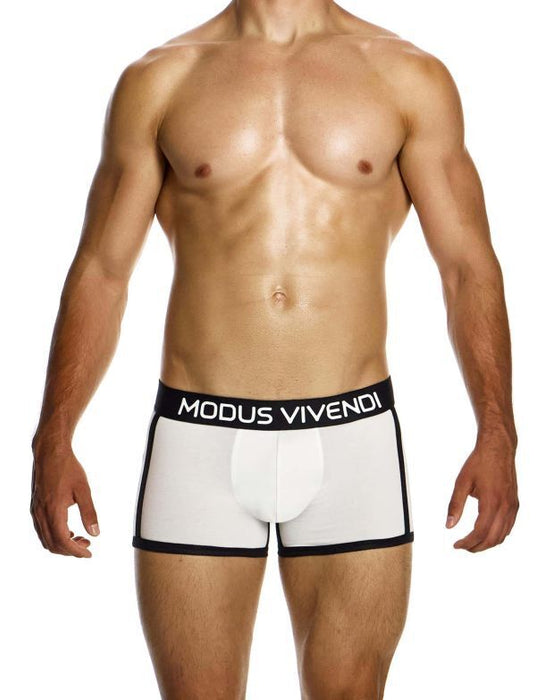 Modus Vivendi Sporty Boxer Classic Cut Jacquard Knitted Cotton 12423 Black/White - SexyMenUnderwear.com