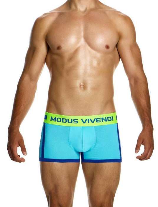 Modus Vivendi Sporty Boxer Classic Cut Jacquard Knitted Cotton 12423 Blue - SexyMenUnderwear.com