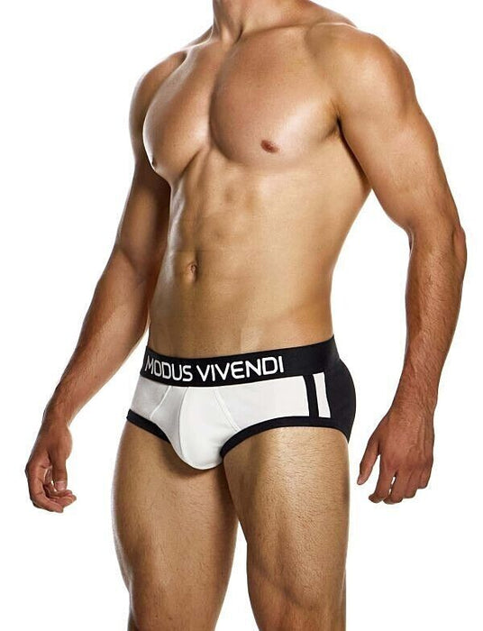 Modus Vivendi Sporty Briefs Classic Cut Jacquard Cotton Knitted in Black 12414 - SexyMenUnderwear.com