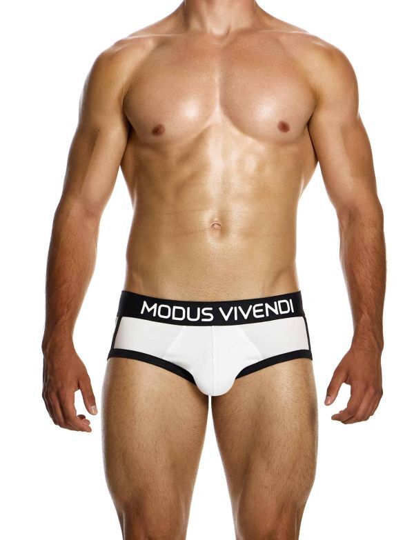 Modus Vivendi Sporty Briefs Classic Cut Jacquard Cotton Knitted in Black 124143