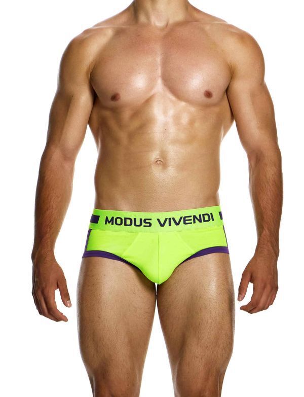 Modus Vivendi Sporty Briefs Classic Cut Jacquard Cotton Knitted Purple 124143