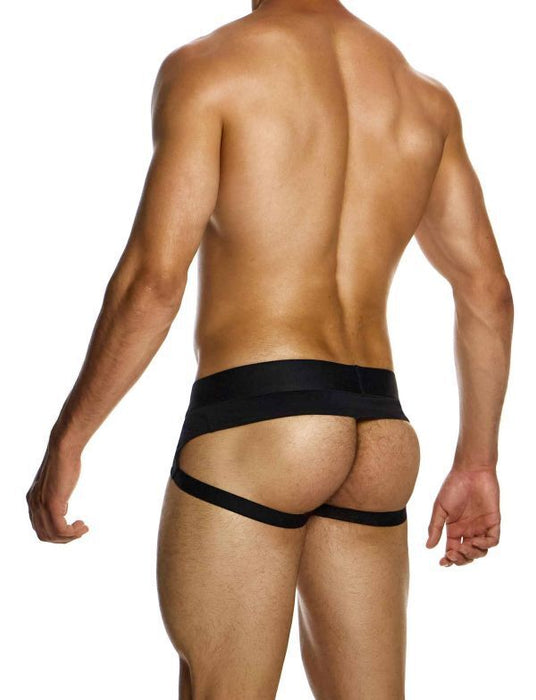 Modus Vivendi Sporty Fly Jockstrap Original Peplum Knitted Jock Black 12413 - SexyMenUnderwear.com