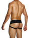 Modus Vivendi Sporty Fly Jockstrap Original Peplum Knitted Jock Black 12413 - SexyMenUnderwear.com