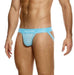 MODUS VIVENDI Stretch Jock Striped Crochet Knitted Jockstrap in Light Blue 07412 - SexyMenUnderwear.com