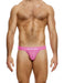 MODUS VIVENDI Stretch Jock Striped Crochet Knitted Jockstrap in Pink 07412 - SexyMenUnderwear.com