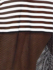 MODUS VIVENDI Striped Through Low Cut Brief Fishnet Black & White 01414 1944