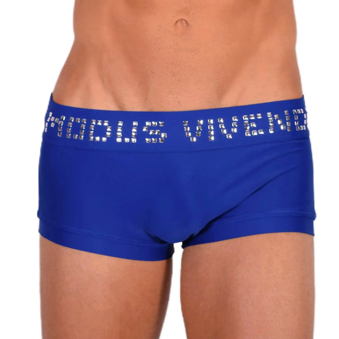 Modus Vivendi Swimwear Metallic Brand Brazil Swim - Trunk Blue BS1821 22 - SexyMenUnderwear.com