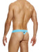 MODUS VIVENDI T - String Striped Crochet Thong Back V - Shape in Light Blue 07411 - SexyMenUnderwear.com