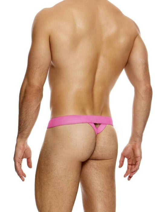 MODUS VIVENDI T - String Striped Crochet Thong Back V - Shape in Light Pink 07411 - SexyMenUnderwear.com