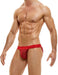 MODUS VIVENDI Tanga Brief ARMOR Knitted Metallic Yarns Red 01012 B54 - SexyMenUnderwear.com