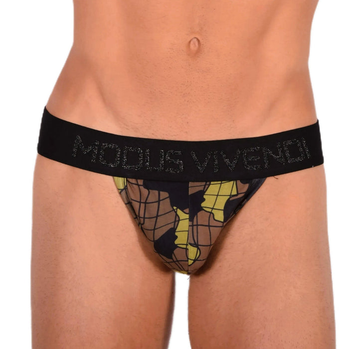 Modus Vivendi Tanga - Brief Camo Army Trapped Luxury Lurex Khaki 11012 8 - SexyMenUnderwear.com