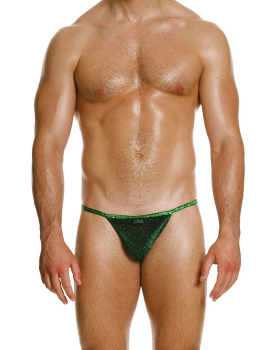 Modus Vivendi Tanga Brief Glitter Knitted Lurex Yarns Green Briefs 26313 B87 - SexyMenUnderwear.com