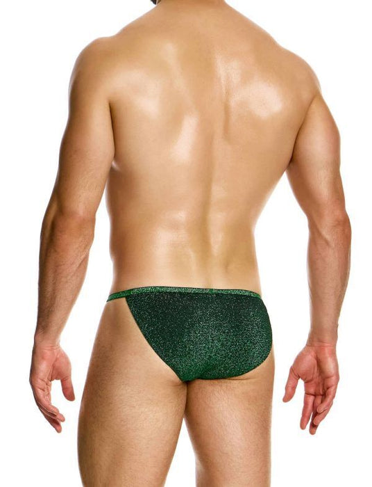 Modus Vivendi Tanga Brief Glitter Knitted Lurex Yarns Green Briefs 26313 B87 - SexyMenUnderwear.com