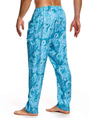 Modus Vivendi Tapered Style Origami Pants Printed Carrot Joggers Fit FS2461 Blue2