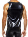 Modus Vivendi Tight Fit Tank Top Shiny Latex - Look Bold Black 11231 B83 - SexyMenUnderwear.com