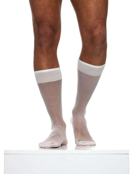 MODUS VIVENDI Transparent Socks Knee Length One Size White Nylon XS2424 B562