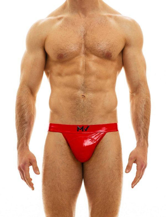 Modus Vivendi Vinyl Tanga Brief Lavish Red Viral Vinyl Tight Fit 08012 B52 - SexyMenUnderwear.com