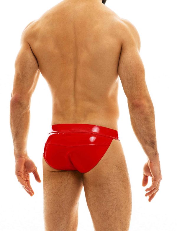 Modus Vivendi Vinyl Tanga Brief Lavish Red Viral Vinyl Tight Fit 08012 B523