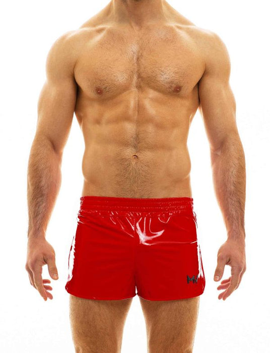 Modus Vivendi Viral Vinyl Shorts Glossy Shiny Red Short 08061 89A - SexyMenUnderwear.com