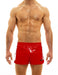 Modus Vivendi Viral Vinyl Shorts Glossy Shiny Red Short 08061 89A - SexyMenUnderwear.com