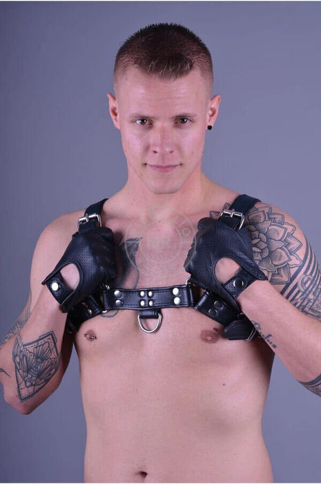 MR. Riegillio Leather Racing Gloves Lightweight Resilient Sheep Leathers Black - SexyMenUnderwear.com