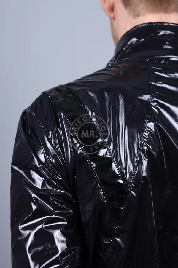 MR. RIEGILLIO Shiny Nylon 24 Tracksuit Jacket Black R10257