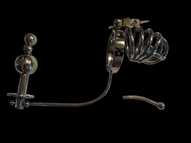 Multifunction Male Chastity Lock With Anal Hook,Penis Ring,Chastity Lock,Cock Ring T2