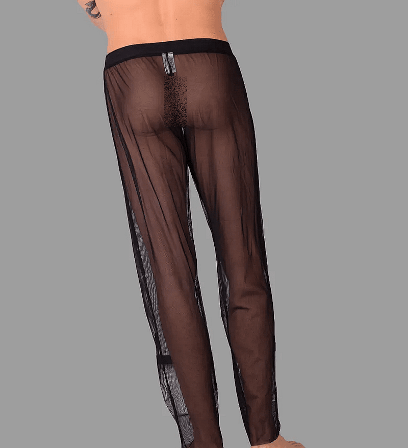 PIKANTE Sleepwear You Mesh Pants Soft See - Through Ankle Length Black 0490 43