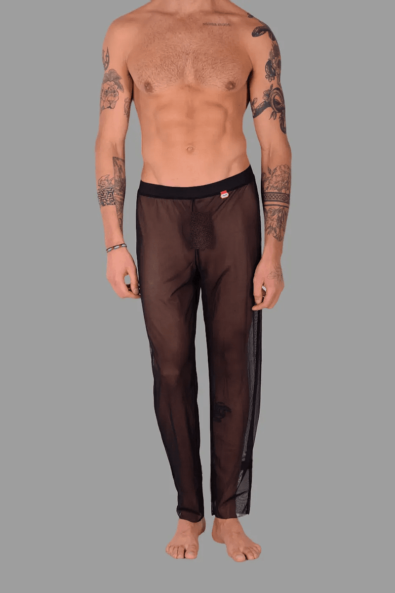 PIKANTE Sleepwear You Mesh Pants Soft See - Through Ankle Length Black 0490 45