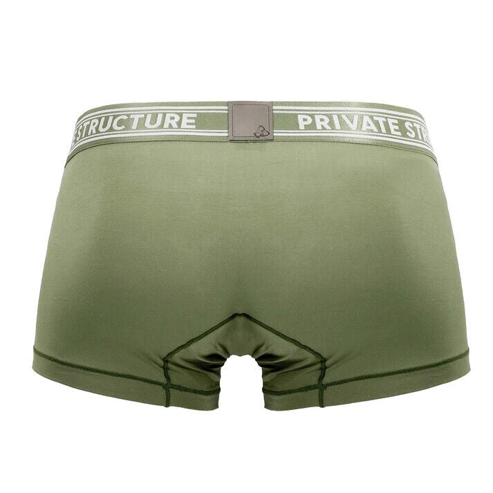 PRIVATE STRUCTURE Bamboo Boxer Viscose Mid - Waist Trunk Olive 4379 1104